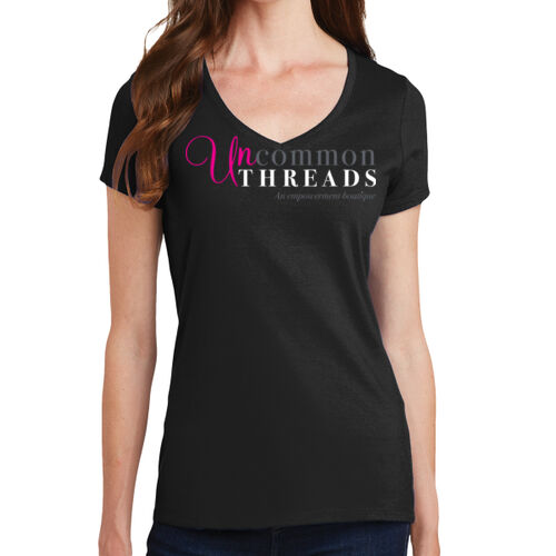 Ladies 4.5oz Fan Favorite V-Neck T-Shirt (black) Thumbnail