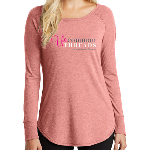 Women's Long Sleeve Tunic Tee (Blush Pink) Thumbnail